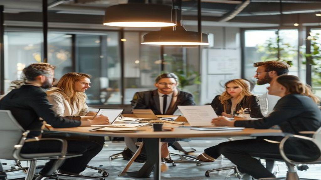 Consultants collaborating on strategic planning